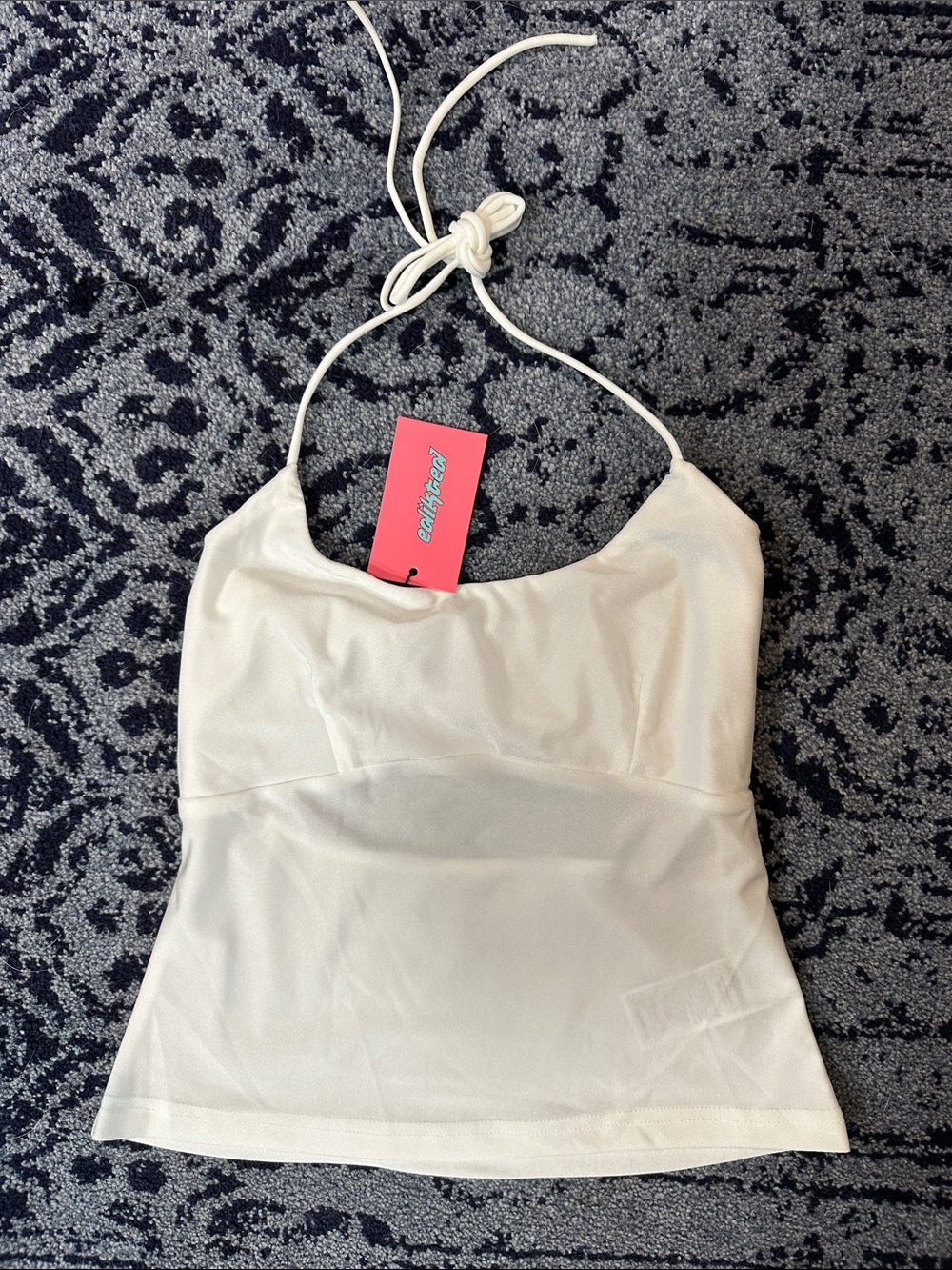 NWT EDIKTED White/cream Halter Too size small